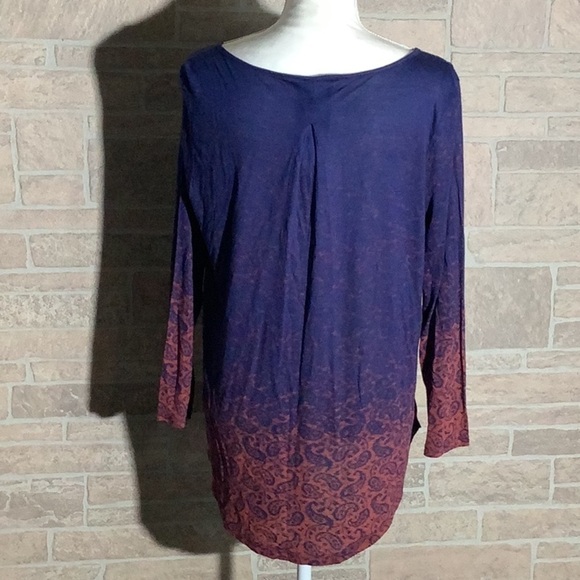 Lucky Brand NEW - Sz M - lightweight long sleeve shirt keyhole rounded hem - Picture 5 of 9